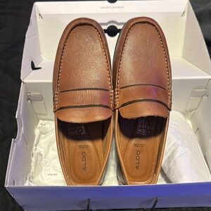 ALDO Tan Leather Loafers for Men